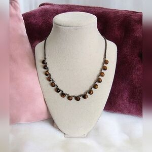 Vintage Tiger's Eye Necklace Unsigned